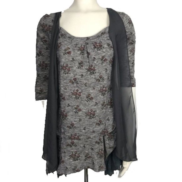 Steve Gray Floral Three Quarter Sleeve Small - Picture 1 of 7
